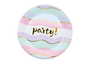 TALERZYKI PAPIEROWE ELEGANT PARTY 20CM 8SZT