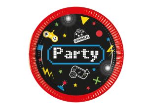TALERZYKI PAPIEROWE GAMING PARTY 20CM A'8
