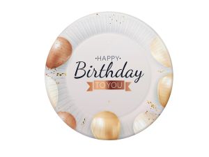 TALERZYKI PAPIEROWE HAPPY BIRTHDAY 18CM 6SZT BB HI