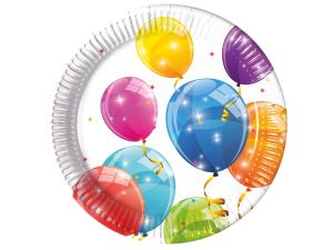 TALERZYKI PAPIEROWE SPARKLING BALLOONS 23CM 8SZT