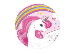 TALERZYKI PAPIEROWE UNICORN 20CM 8SZT