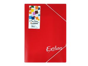 TECZKA OFERTOWA EXCLUSO3 FLAP FOLDER A4 CZERWONA