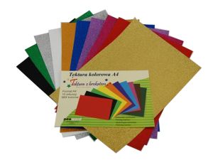 TEKTURA BROKATOWA  A4 KOLOROWA  MIX  10 KOLORÓW 