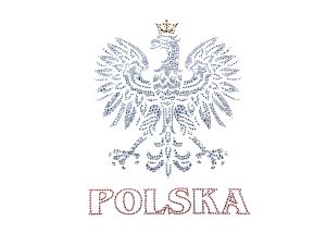 TERMO APLIKACJA Z KAMIENI HOT FIX ORZEŁ POLSKA A4