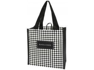 TORBA NA ZAKUPY RPET 26X15X27 CM BLACK AND WHITE