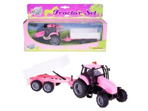 TRAKTOR Z PRZYCZEPĄ ŚW DŹW METAL RÓŻ 9417 HIPO