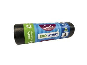 WORKI NA ŚMIECI 60L 10 SZTUK BARDZO MOCNE GOSIA 1660