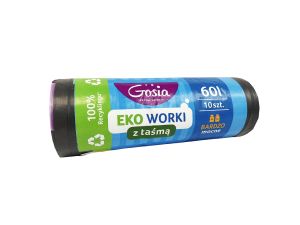 WORKI NA ŚMIECI Z TAŚMA 60L A'10 BARDZO MOCNE GOSIA