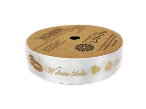 WSTĄŻKA ATŁASOWA W DNIU ŚLUBU 25MMX10Y KOL NR 01