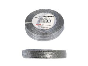 WSTĄŻKA BROKATOWA 6MM WB6-2 SREBRNA