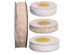 WSTĄŻKA KORONKOWA NATURALNA/BIAŁA 2,5CMX10Y FX073