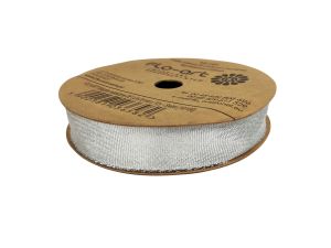WSTĄŻKA METALICZNA DE LUX 20MMX10Y SREBRNA FLO-ART
