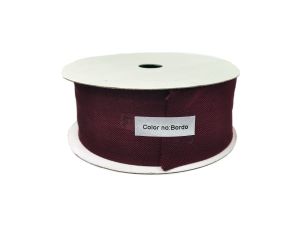 WSTĄŻKA NATURA 40MM X 10Y BORDOWA FLO-ART