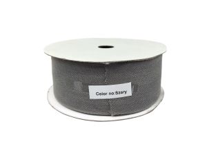 WSTĄŻKA NATURA 40MM X 10Y SZARA FLO-ART