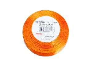 WSTĄŻKA SATYNOWA 12MM/32 KOLOR 25 POMARAŃCZ