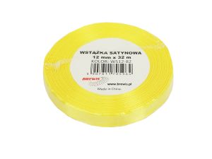 WSTĄŻKA SATYNOWA 12MM/32 KOLOR 82 KANARKOWY