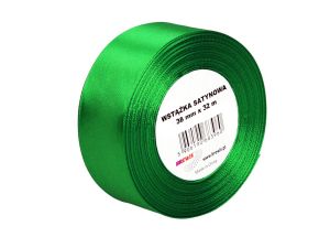 WSTĄŻKA SATYNOWA 38MM/32 KOLOR 19 ZIELONA