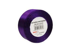 WSTĄŻKA SATYNOWA 38MM/32 KOLOR 34 FIOLETOWY