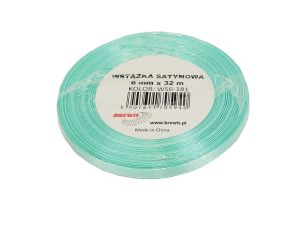 WSTĄŻKA SATYNOWA 6MM/32 KOLOR 181 MIĘTOWY
