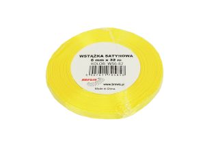 WSTĄŻKA SATYNOWA 6MM/32 KOLOR 82 KANARKOWY