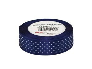 WSTĄŻKA SATYNOWA KROPKI 25 MM KOLOR 153