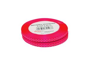 WSTĄŻKA SATYNOWA KROPKI 6 MM KOLOR 14