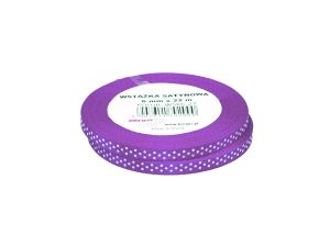 WSTĄŻKA SATYNOWA KROPKI 6 MM KOLOR 187