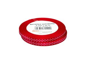WSTĄŻKA SATYNOWA KROPKI 6 MM KOLOR 33