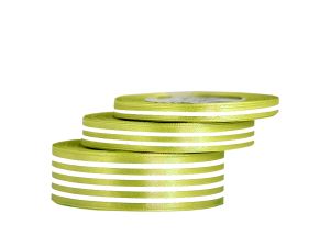 WSTĄŻKA SATYNOWA W LINIE, 25MM/22MB, OLIWKA