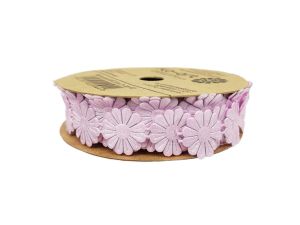 WSTĄŻKA WYCINANA KWIAT 2,5CM X 7Y RÓŻOWA FLO-ART