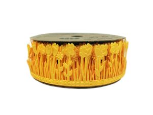 WSTĄŻKA WYCINANA TULIPAN 4CM X 7Y POMARAŃC FLO-ART
