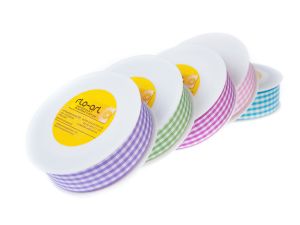 WSTĄŻKA Z POLIESTRU  W DUZĄ KRATKĘ 25MM X10Y 