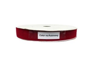 WSTĄŻKA ZAMSZOWA 15MM X 5Y RUBINOWA FLO-ART