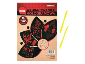 WYDRAPYWANKA HOLOGRAMOWA A4 CZERWONA + 2 RYLCE