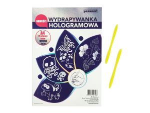 WYDRAPYWANKA HOLOGRAMOWA A4 SREBRNA TĘCZA+ 2 RYLCE