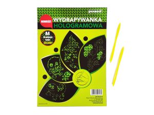WYDRAPYWANKA HOLOGRAMOWA A4 ZIELONA + 2 RYLCE