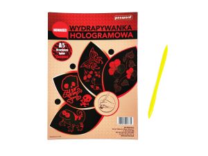 WYDRAPYWANKA HOLOGRAMOWA A5 CZERWONA + RYLEC