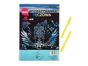 WYDRAPYWANKA TĘCZOWA A4 WZ-01 + 2 RYLCE MULTICOLOR