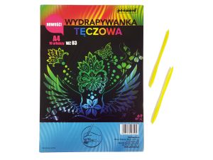 WYDRAPYWANKA TĘCZOWA A4 WZ-03 + 2 RYLCE MULTICOLOR