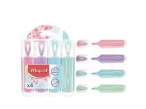 ZAKREŚLACZ FLUO MAPED PEPS PASEL MIX 4 SZT ETUI
