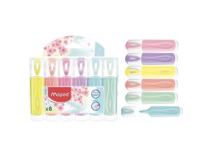 ZAKREŚLACZ MAPED FLUO PEPS PASEL MIX 6 SZT ETUI