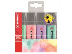 ZAKREŚLACZE BOSS PASTELOWY ETUI 4 SZTUKI STABILO
