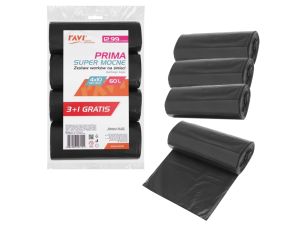 ZESTAW 4XWORKI NA ŚMIECI PRIMA 60L LDPE 10SZT RAVI