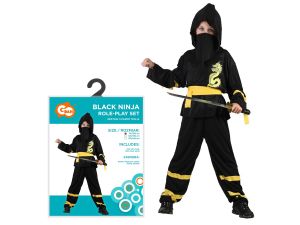 ZESTAW DLA DZIECI CZARNY NINJA ROZM.110/120CM GODA