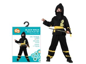 ZESTAW DLA DZIECI CZARNY NINJA ROZM.130/140CM GODA