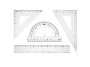 ZESTAW GEOMETRYCZNY SZKOLNY LINIJKA  20CM BL001-BK
