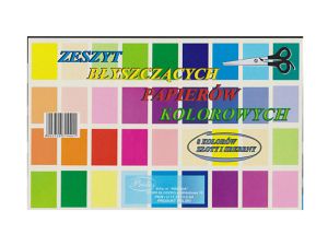 ZESZYT BŁYSZCZĄCYCH PAPIERÓW KOLOROWYCH A-4