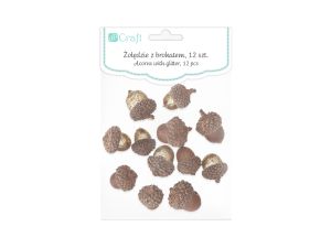 ŻOŁĘDZIE Z BROKATEM NATURALNE 12 SZT DPZA-046