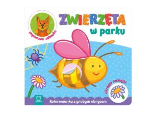 ZWIERZĘTA W PARKU KOLOROWANKA Z GRUBYM OBRYSEM
